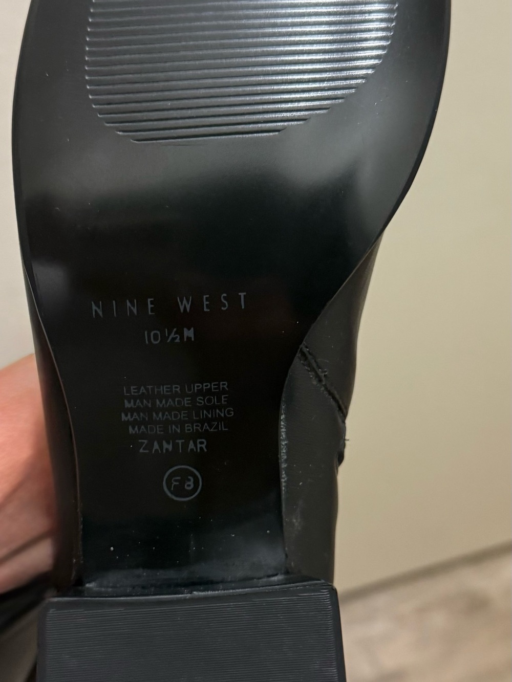 Nine West Black Square-Toe Mid-Calf Heeled Boots - Picture 7 of 8